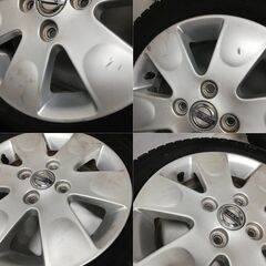 ＜スタッドレス & ホイール 4本＞ 155/65R14 ダンロップ 2016年製 85%  14x4.5J 日産 MOCO 純正 4H -100