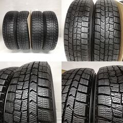 ＜スタッドレス & ホイール 4本＞ 155/65R14 ダンロップ 2016年製 85%  14x4.5J 日産 MOCO 純正 4H -100