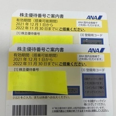 【ネット決済】ANA株主優待券　2枚