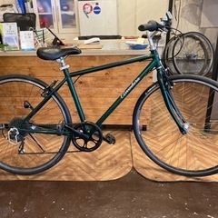 チェーン新品！】6段変速 700×28cクロスバイク モスグリーン