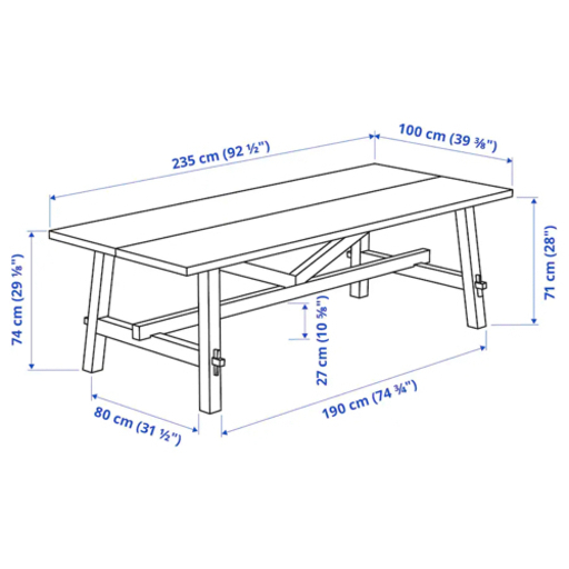 IKEAテーブル SKOGSTA スコグスタ 定価79990円 235×100 大阪市中央区 引取可能