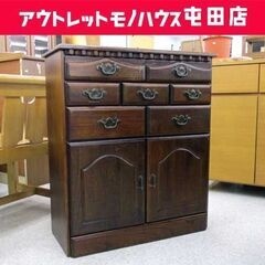 収納棚 幅70.5 木製 ブラウン系 昭和レトロ 収納家具 ☆ ...