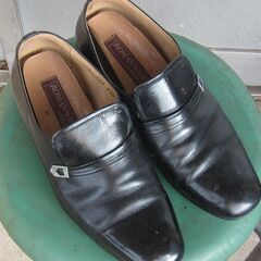 （J-20)　ROMAN WISE 黒革靴25.5センチ(中古）...