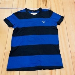 アバクロ　Tシャツ　ほぼ新品　ブラック　ブルー　ボーダー　M