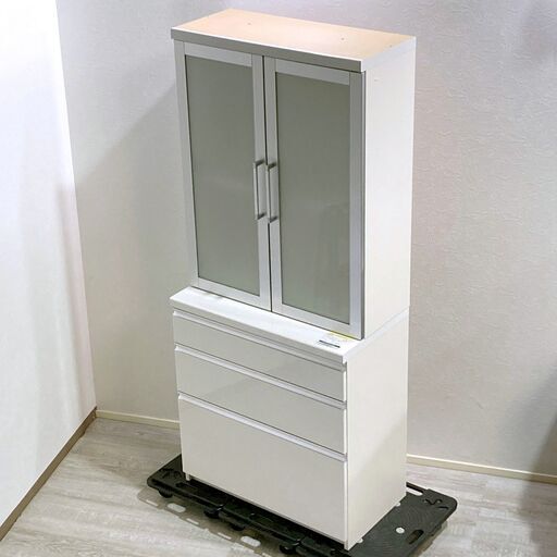 パモウナ 高級キッチンボード 幅80cm Pamouna 食器棚 カップボード ダイニングボード A1BS0201