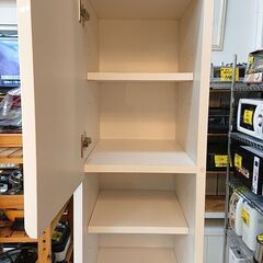 ニトリ NITORI フロンティア 鏡面仕上げ 隙間収納 幅30cm ランドリーラック キッチンラック スペースラック 扉1枚 棚板可動式 引出し4個 ホワイト 定価29900円■幅30cm×奥行40cm×高さ179㎝■近隣配送無料 買取帝国 朝霞店