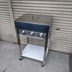 はやりの焼きいも 焼けます ガスグリラー 鉄板釜 キャスター付き専用台