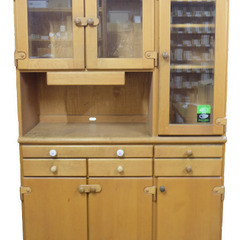 【引き取り】無垢 木製 食器棚 シェルフ 食器収納 キッチン収納...