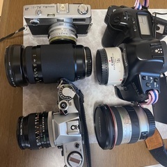 キャノンEOS1N.キャノンAE1.ミノルタ他レンズ、ストロボ