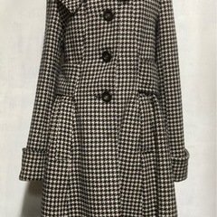 中古■レディース■ロングコート■千鳥格子■S/M■