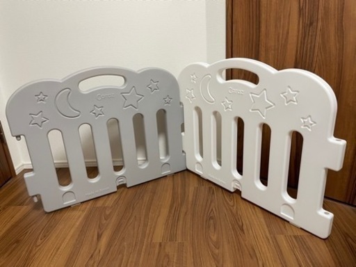 子供用品 CARAZ BABY ROOM ベビーサークル8枚+オプション脚2本