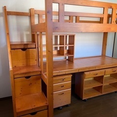 至急 ロフトベッド システムベッド 机 棚 システム デスク