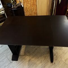 伸縮式バタフライテーブル  ダイニングセット 4人用 横幅90/120cm 回転チェア ベンチ 椅子 コンパクト 省スペース 収納付き ブラウン 茶★買取帝国 志木店