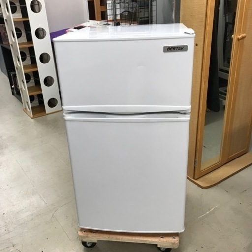 K2211-021 BESTEK 85L2ドア冷凍冷蔵庫 MTMF211 2018年製【正面ヘコミ】