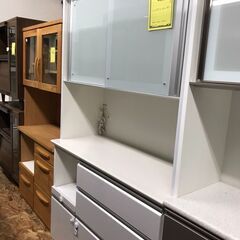 松田家具 幅 117cm キッチンボード レンジボード 食器棚 システムキッチンボード モイス加工 家具 インテリア 家具 収納用品 多目的収納 食器棚 おしゃれ 高級家具 国産品 クリーニング済