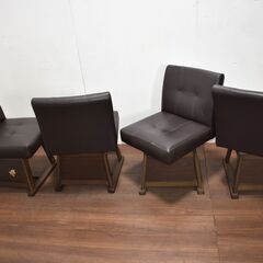 【12/10受渡終了】≪zy792≫カインズ ロータイプダイニング こたつテーブル 炬燵/コタツ 回転チェア 4脚セット ブラウン 冬 41023-08