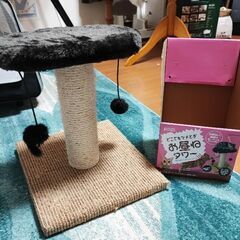 【引っ越し譲り】猫カーペット・お昼寝タワー