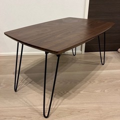 折りたたみ式テーブル　ローテーブル　コンパクト　北欧　ブラウン　...