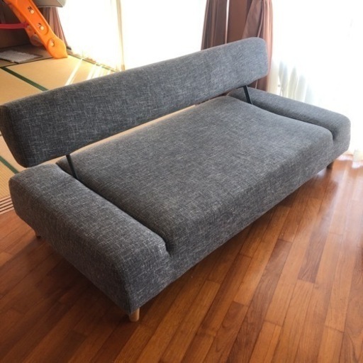 ソファーベッド　グレー