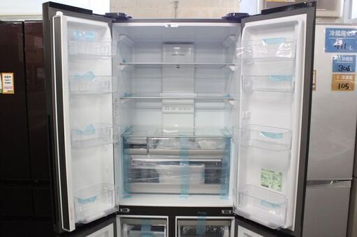 開封済み未使用品 AQUA/アクア 4ドア冷凍冷蔵庫 420L 自動製氷 AQR