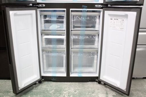開封済み未使用品 AQUA/アクア 4ドア冷凍冷蔵庫 420L 自動製氷 AQR