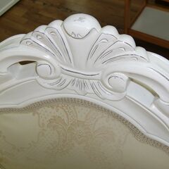 R419 ロココ調 白家具 姫家具 ダイニングセット 4人用 アンティーク 145x90cm オーバル 楕円 美品