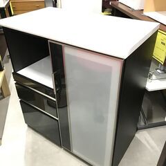 ニトリ　レンジ台 ブラック 幅90.4×奥行49.8×高さ100.6cm ※中古Bランク品