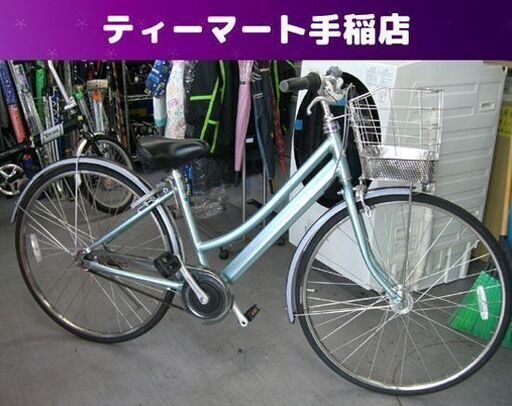 注油いらず！ 自転車 27インチ 通勤 通学向け 5段変速 ベルト式 アルベルト ブリヂストン 水色系 BRIDGESTONE Albelt L型 シティサイクル ベル付き 札幌 手稲