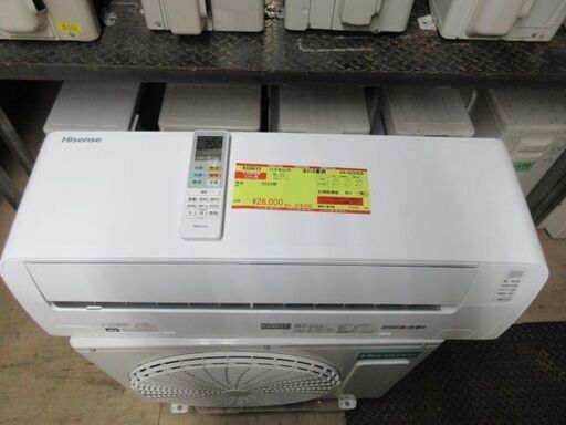 K03613　ハイセンス　 中古エアコン　主に6畳用　冷房能力　2.2KW ／ 暖房能力2.2KW