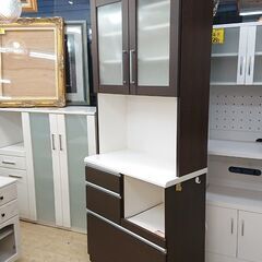 ニトリ キッチンボード 横幅80㎝×奥行42cm×高さ205cm□ 2枚ガラス扉 