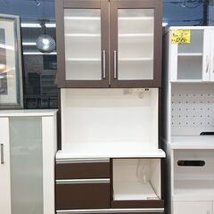 ニトリ キッチンボード 横幅80㎝×奥行42cm×高さ205cm□ 2枚ガラス扉 