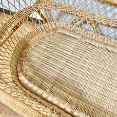 ラタン　ゆりかご　籐　ベビーベッド　ヴィンテージ