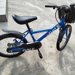 【受付終了しました】青色の子供用自転車（GALE:18インチ）補助輪付