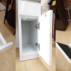 一面鏡 ドレッサー 収納スツール付き 引出し2個 扉1枚 棚板可動式 鏡面仕上げ ホワイト■横幅65cm×奥行42cm×高さ135㎝■近隣配送無料 買取帝国 朝霞店