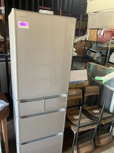 ☆中古￥70,000！【会員価格￥68,000】HITACHI　401㍑5ドア冷蔵庫　家電　2021年製　R-S40NL(XN)型　幅60cmｘ奥行67cmｘ高さ180cm　【BK032】