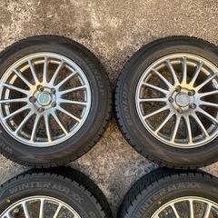 215/60R17山あり17年製ダンロップスタッドレス＋ブリヂストン軽量アルミエコフォルム中古4本セット！C-HRなど