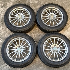 215/60R17山あり17年製ダンロップスタッドレス＋ブリヂストン軽量アルミエコフォルム中古4本セット！C-HRなど