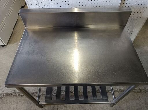 ステンレス作業台バックガード付き『中古良品』幅900 高さ800 奥行600  