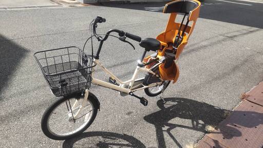 値下げ★レインカバー付き★♪子供乗せ自転車♪　20インチ　3段変速　自動点灯　OGKグランディア　チャイルドシート付