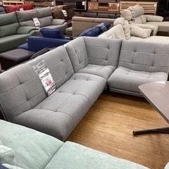 KK-16【新入荷　アウトレット】コーナーソファ3点セット　グレー