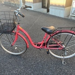 自転車 26インチ ピンク ASAHI購入 譲渡証明付 3段ギア付