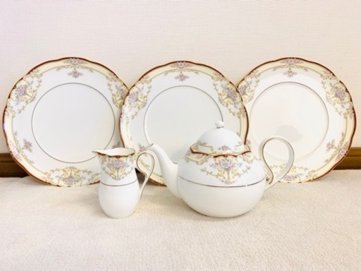 オールドノリタケ Noritake / ティーポット・クリーマー・プレート 5点セット