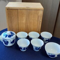 煎茶器セット（急須、建水、茶碗5客）　有田焼　栄山窯