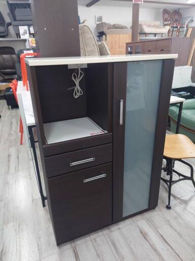★【レンジ台】キッチン収納  ［幅80cm］木目調  自社配送時代引き可※現金、クレジット、スマホ決済対応※