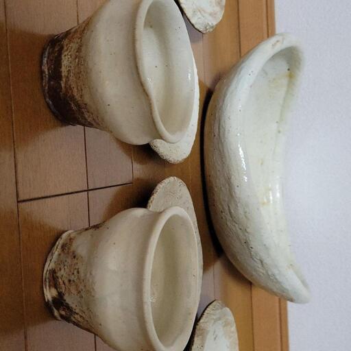 大皿 中皿 小皿 カップ 7点セット 新品 手作り 陶芸家作品
