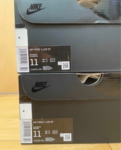 【Supreme】Nike Air Force 1 Low 29.0cm White Black 白黒セット新品　ステッカー付き