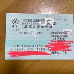 【ネット決済】北海道11月22日夕方から25日JRフリー切符（H...