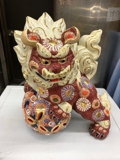 シーサ　九谷　大吉　高さ35 幅30