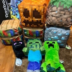 Minecraft マイクラBIGクッション　ぬいぐるみ　8点ま...