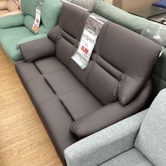 KK-22【新入荷 アウトレット】ハイバック 3シーターソファ ブラウン